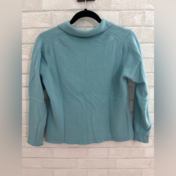 LL Bean Cashmere Women’s Blue Sweater base layer Pullover size Large #1864 - Picture 2 of 11